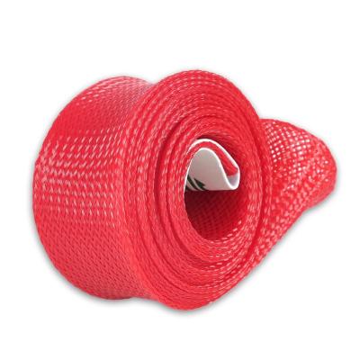 China Fishing Extra Straight Grip Rod Socks Braided Mesh Rod Sleeve Cover Protector For Fly Rods Bright Red FT0717X for sale