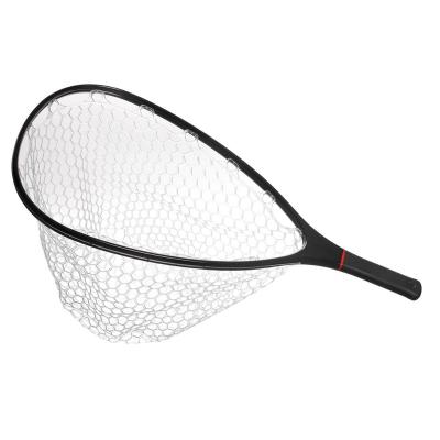 China SF Fly Fishing Stealth Carbon Fiber Rubber Landing Net Soft Silicone Mesh Trout Catch And Release Net FN0111A for sale