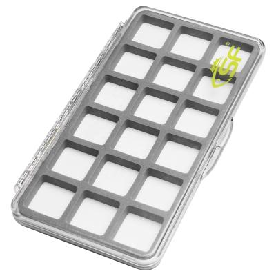 China Fly Fishing Accessories Storage 18 Spaces Silicone Insert Pocket Magnetic Plastic Waterproof Fly Fishing Box Wholesale for sale