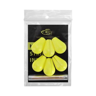 China EVA Fly Fishing Teardrop Strike Indicators With Tooth Pick Floating Bobber L Fluorescent Yellow 6pcs/pack for sale