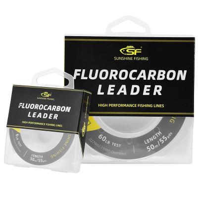 China 100% Strong Fluorocarbon Sink Line Super Pure Fluorocarbon Line Leader For Fishing Tackle Fly Fishing Line Quick Sink 50m 20LB for sale