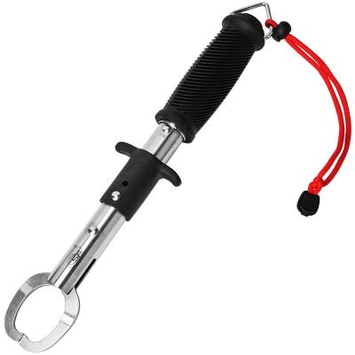 China Heavy Duty Stainless Steel SF Fish Handle Holder With Scale Stainless Steel Clamp Fish Lip Fishing Grabber With Wrist Strap Suitable Saltwater for sale