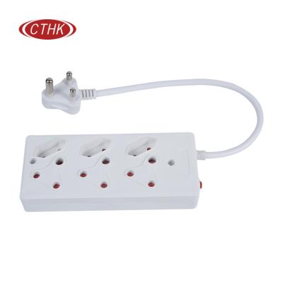 China Easy Installation 3 Black Power Strip Eu 3 Outlets Multi Outlet South Africa With Child Protection for sale