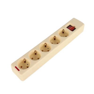 China Residential / General Purpose EU Plug Sockets 5 Way Power Strip Outlets Extension Cord for sale