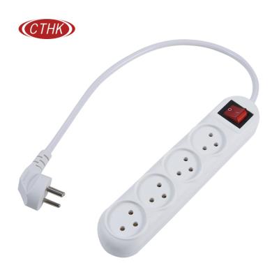 China Easy Custom Flexible AC 4 Outlets Portable Israel Factory Installation 3 Way 3 Way Power Strip Extender for sale