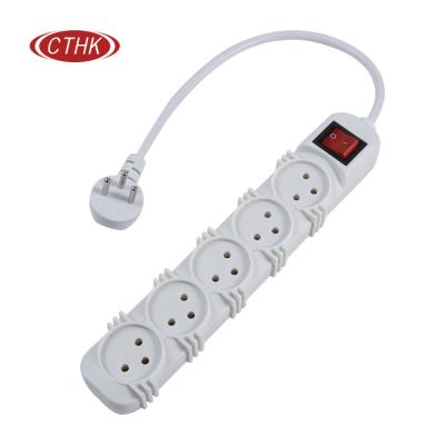 China Easy Installation Factory Custom 5 Way Israel Power Strip Black , 5 Outlet Surge Protector Power Strip for sale