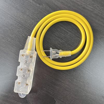 China Convenient AC Electric Electrical Items Clip Surge Cube Extension Lead Strip USA, 3 Way Power Extension Cord Plug With Light for sale