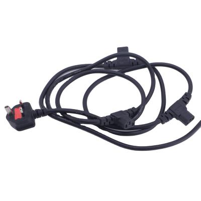 China C13 Cold Flexible Extension Cord UK Extension Power Plug 4 Plug For Computer for sale