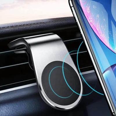 China Anti-Corrosion Type L-Shape Mobile Phone Holder Magnetic Metal And Plastic Pone Car Air Vent Clip Bracket for sale