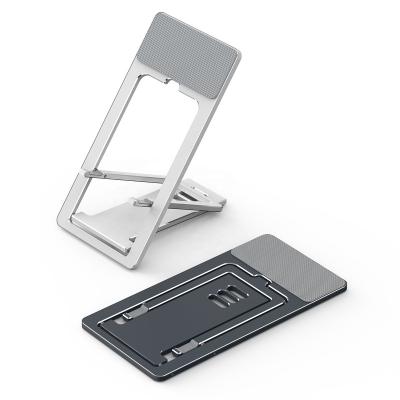 China Aluminum Alloy Adjustable Ultra Thin Mobile Phone Stand Tablet Portable Fully Foldable Stand for sale