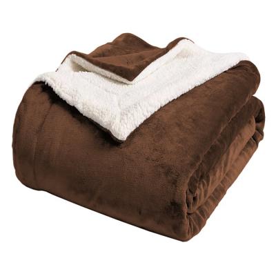 China Anti-pilling Polyester Sherpa Throw Blanket Winter Plush Warm Sherpa Fleece Blanket Custom Blanket for sale