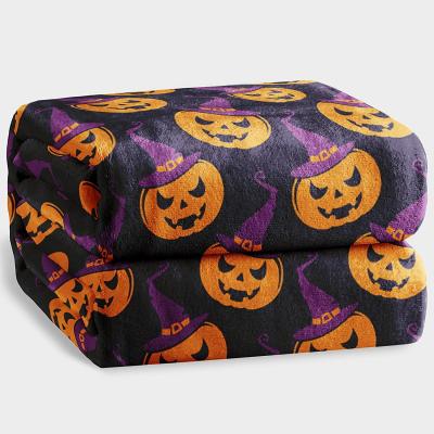 China Digital Printing Baby Throw Blankets Flannel Sherpa Fleece Blanket Halloween Anti-pilling Fleece Blanket for sale