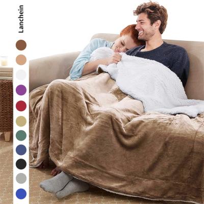 China Fleece 100% Polyester Anti-pilling Plush Sherpa Warm Brown Fuzzy Winter Bed Throw Blanket Super Soft Blanket for sale