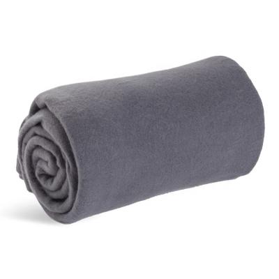 China Anti-pilling Polyester Promotion Blanket Gray Solid Fleece Blanket Custom Logo Wholesale for sale