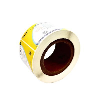 China Waterproof Self Adhesive Clear Label Roll Maker Clear Vinyl Round Gold Foil Logo Custom Square Packaging Label for sale