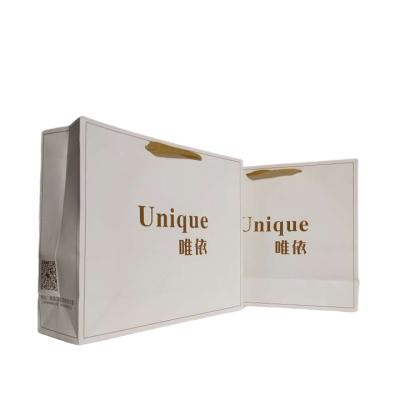 China Recycled Recyclable Materials Kraft Paper Bag With Your Own Logo Custom Shopping Paper Bag For Food With Handle for sale