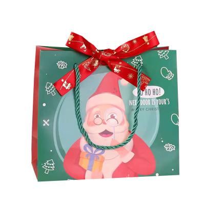 China Recycled Materials Custom Degradable Paper Gift Bag Christmas Printing Custom Shopping Packaging Paper Bag for sale