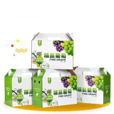 China Recycled Packaging Materials Food Agricultural Products Fruit Box Stain Grape Fruit Paper Boxes Gift Thick Corrugated Material Customize Box for sale