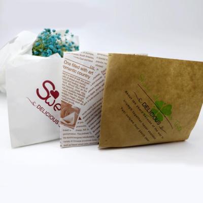 China Printing Triangle Disposable Kraft Paper Bag Factory Customized Opening Kraft Paper Coated Greaseproof Bags Cookies for sale