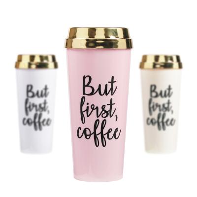 중국 Viable Wholesale Sublimation Food Grade Wall Travel BPA Free Eco Friendly 16OZ Plastic Double Mugs Double Mugs With Lid 판매용