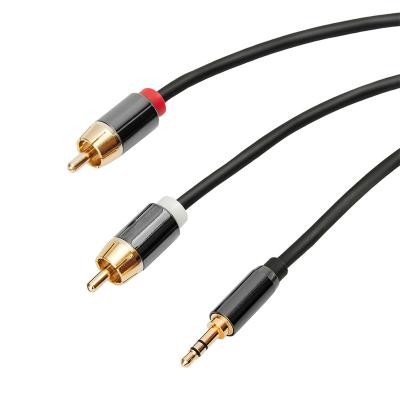 China Wear-resistant 3.5 to 2 aux cable. Male Splitter Cable 3.5mm Jack To 2rca Rca For TV PC Amplifiers Dvd Speaker Wire for sale