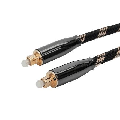 China Signal Transmission Digital Toslink Optical Audio Cable Woven Cable Wear-Resistance Audio Black / Silver Fiber Optic Sound Cable for sale