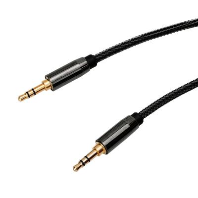 China Extension Wire Wear-resisting Black Gold Plated Audio Cable Male To Aux Audio Stereo Car Audio Cable. male 3.5mm cable 1/2/3/4/5m for sale