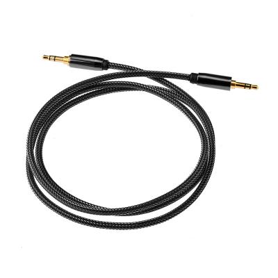 China Wear-resisting earphone male to aux cable. Male Stereo Audio Nylon Cable Stong Jack Wire 3.5 Mm Digital Audio Cable for sale