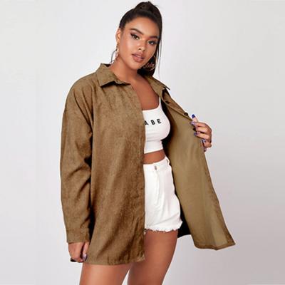 China 2021 autumn women's clothing women's anti-pilling tops blouse fashionable oversized drop shoulder button up shirts plus size 5XL for sale