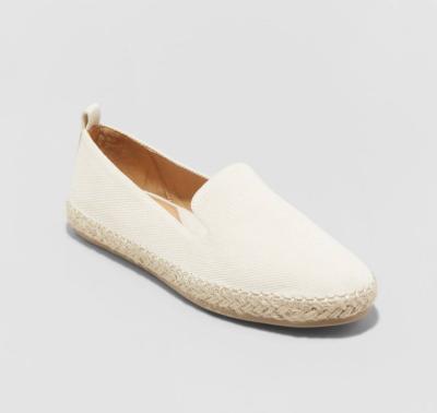 China Round Women Casual Shoes Classic White Sneakers Leather Loafers Slip On Chunky Flats Shoes for sale