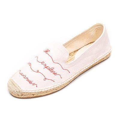 China Around Women Cheap Simple Pink Canvas With Insole Red Floral Comfortable Sneakers Embroidery Flat Shoes for sale