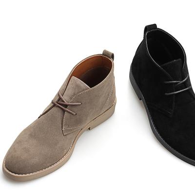 China Fashion Round Outsole Microfiber Lace Round TPR Low Waist Business Men Flat Boots for sale