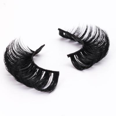 China Comfortable Wholesale Russian Wink Winged Eyelash Extensions Vendor Double Density Curl Strip Lashes Eyelashes D for sale