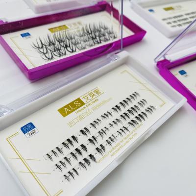 China Long Natural Hot Sales Private Label DIY Segmented Lashes Extensions Group 3D Faux Mink Eyelashes Silk for sale