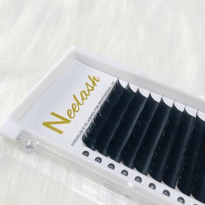 China Private Label Natural Long Eyelash Extension Custom Ellipse, Soft Split Flat Eyelash Extensions, Double Tip Lash Flat Air Extension for sale