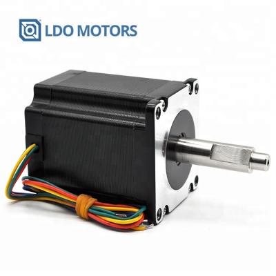 China Enclosed NEMA 23 stepper motor with customized spindles for sale