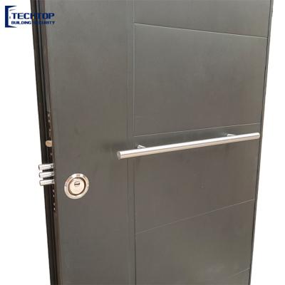 China TECHTOP Modern Long Handles Luxury Steel Door Stainless Steel Door Mental Style Exterior Steel Door Entry for sale