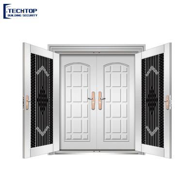 China TECHTOP modern hot sale manufacture stainless steel and iron security door 304 stainless steel door for sale