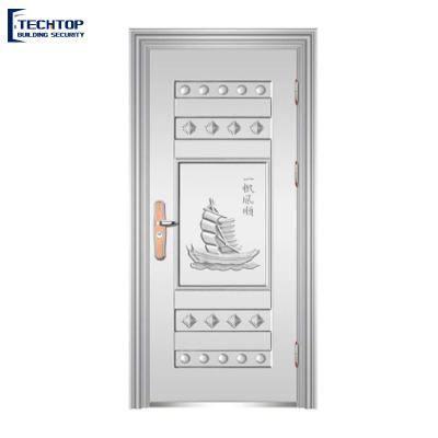 China TECHTOP Latest Design Home Stainless Steel Door Modern Single Exterior 304 Stainless Steel Front Door for sale