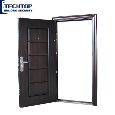 China TECHTOP Garage Door Security Turkey Modern Design Flat Steel Exterior Door With Customized Patterns for sale