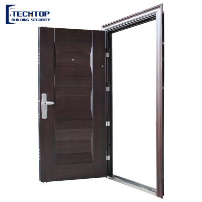 China TECHTOP China Supplier Customized Luxury Modern Wrought Iron Entrance Modern Exterior Doors for sale