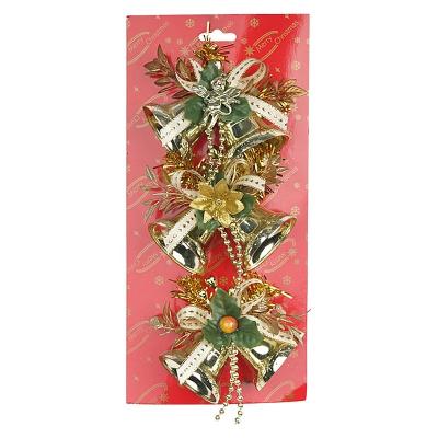 China Double Plastic Gold Party Ornament Bell Charm for sale