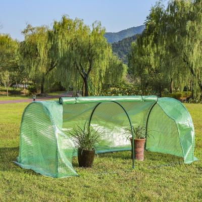 China Steel Tube 16mm*0.35mm Wind Resistant Waterproof UV Protect Backyard Plants Garden Tunnel Greenhouse Outdoor Portable Small Round Poly Grow Lid for sale