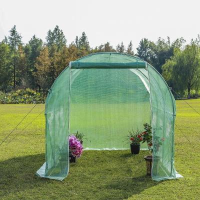 China Galvanized Resistant Waterproof Tube 25*0.5mm Windproof UV Protect Portable Outdoor Garden Greenhouse Mini Top Poly Tunnel Greenhouse for sale