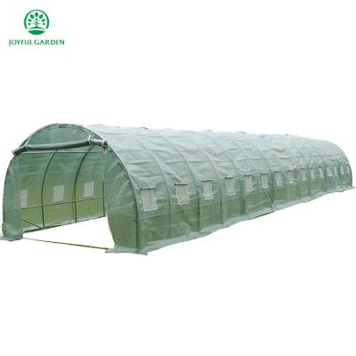 China Wholesale Easily Assembled Agricultural Metal Outdoor Frame For Horticulture And Backyard Cultivating Portable Poly Round Lid Tunnel Greenhouse for sale