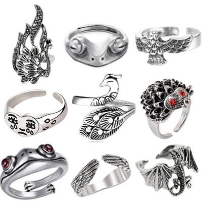 China Wholesale Adjustable Alloy Ring Set Animal Punk Hiphop Ring for Hip Hop for sale