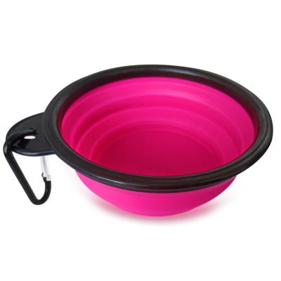 China Sustainable Cheap Price Portable Silicon Dog Water Bowl With Storage for sale