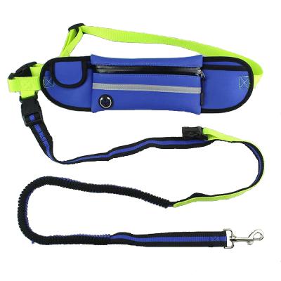 China Sustainable Hands Free Running Bungee Dog Leash Leash With Bag for sale