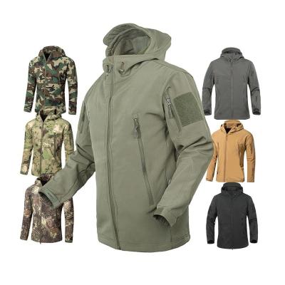 China Acid Resistant Men's Army Fans Jacket Military Softshell Waterproof Hoody Tactical Camouflage Increasing Camping Jacket Coat Army Cargos Jacket for sale