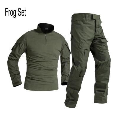 China Anti-Shrink Men's Frog Tactical Shirt Long Sleeve For Frogman Army Military Combat Shirt Uniform Set Military Tactical Pants for sale